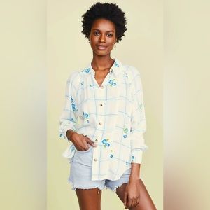 Free People Zinc White Combo Shirt